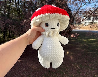 Merlin the Mushroom Sprite: Russula sanguinaria Mini Fairycore Toadstool Plushie
