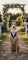 Dog Tuxedo Bandana with Satin Bow, Black Personalised Suit Wedding Ring Bearer Outfit