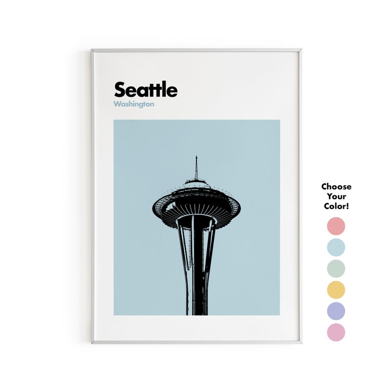 Seattle Poster Seattle Print Seattle Photography Wall Art Etsy