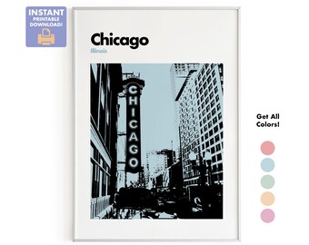 Chicago Print, Chicago Wall Art, Chicago Poster, Chicago Photo, Chicago Poster Print, Chicago Wall Decor, Illinois Poster