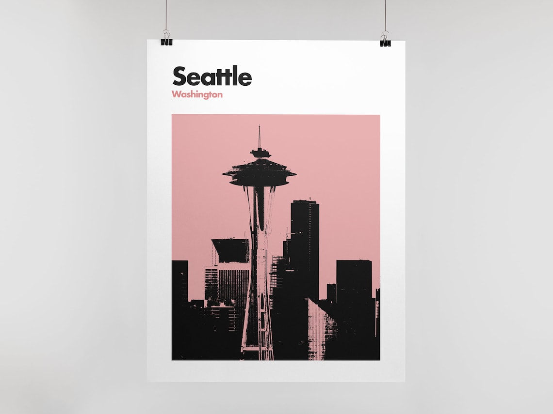 Seattle Poster Seattle Print Seattle Photography Wall Art Etsy