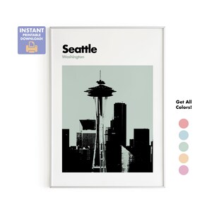 Seattle Print, Seattle Wall Art, Seattle Poster, Seattle Photo, Seattle Poster Print, Seattle Decor, Washington, USA