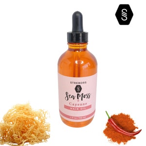 Sea Moss Cayenne Hair Oil | Hair Elixir | Sea Moss Hair Care |  Sea Moss Hair Oil | Cayenne Hair Oil | Hair Growth Oil