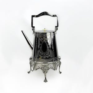 Antique Walker & Hall Tilting Tea Kettle | Silver Plate Stand and Burner