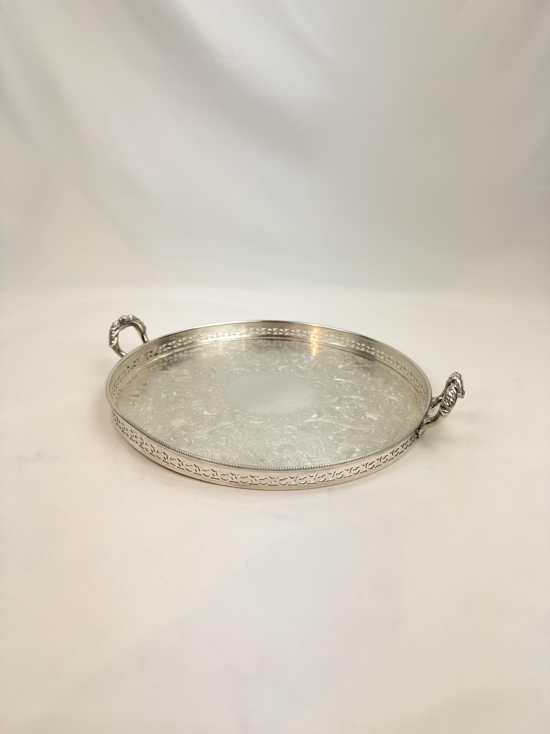 【英国銀器Barker Ellis】ギャラリートレー オーバル型 46cm 英国銀器Barker Ellis】ギャラリートレー オーバル型 46cm