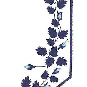 18th Century waistcoat embroidery design - Rosebuds historical machine embroidery