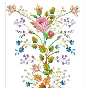 18th Century Stomacher Stickdatei - florale historische Stickdatei