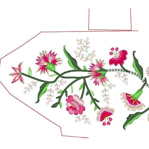Machine embroidery design for 18th century mitts