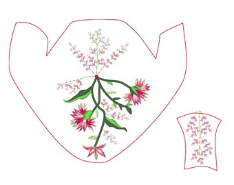 Diseño de bordado a máquina para zapatos del siglo XVIII.