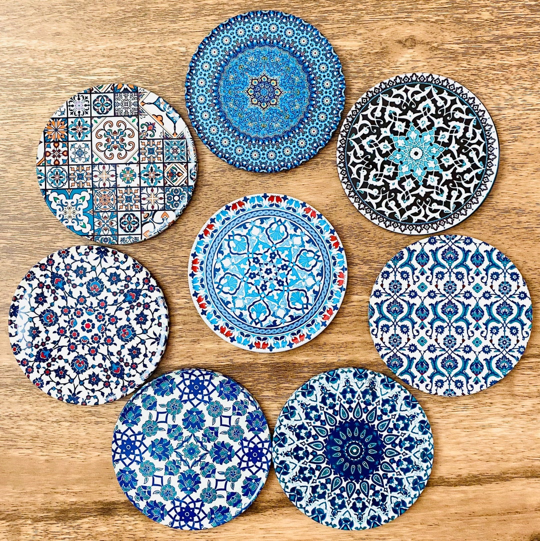 Set of 8 Coasters/decorative Coasters/persian Moroccan Coasters/drink
