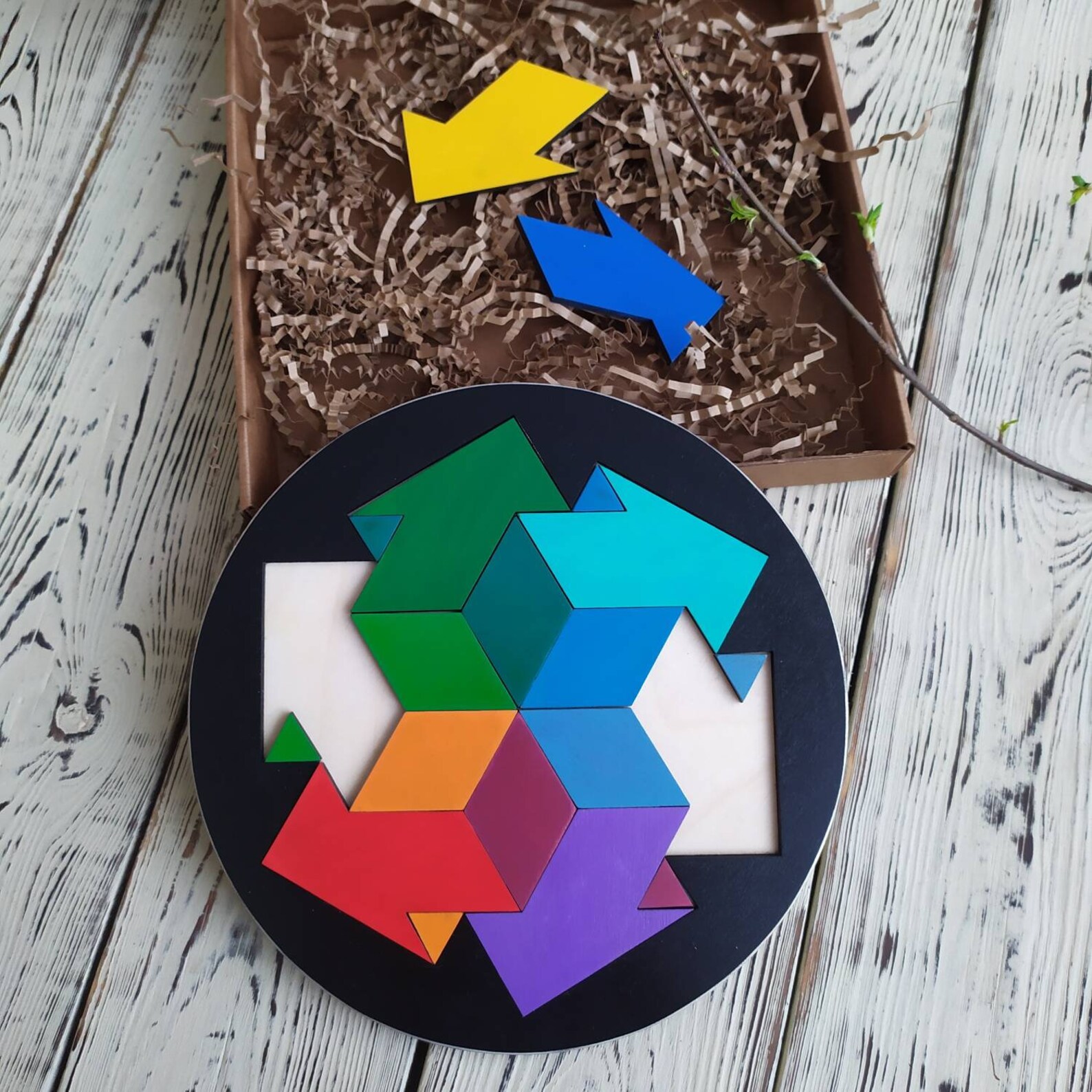 Wooden color puzzle The Color Wheel Puzzle Matching Game Etsy