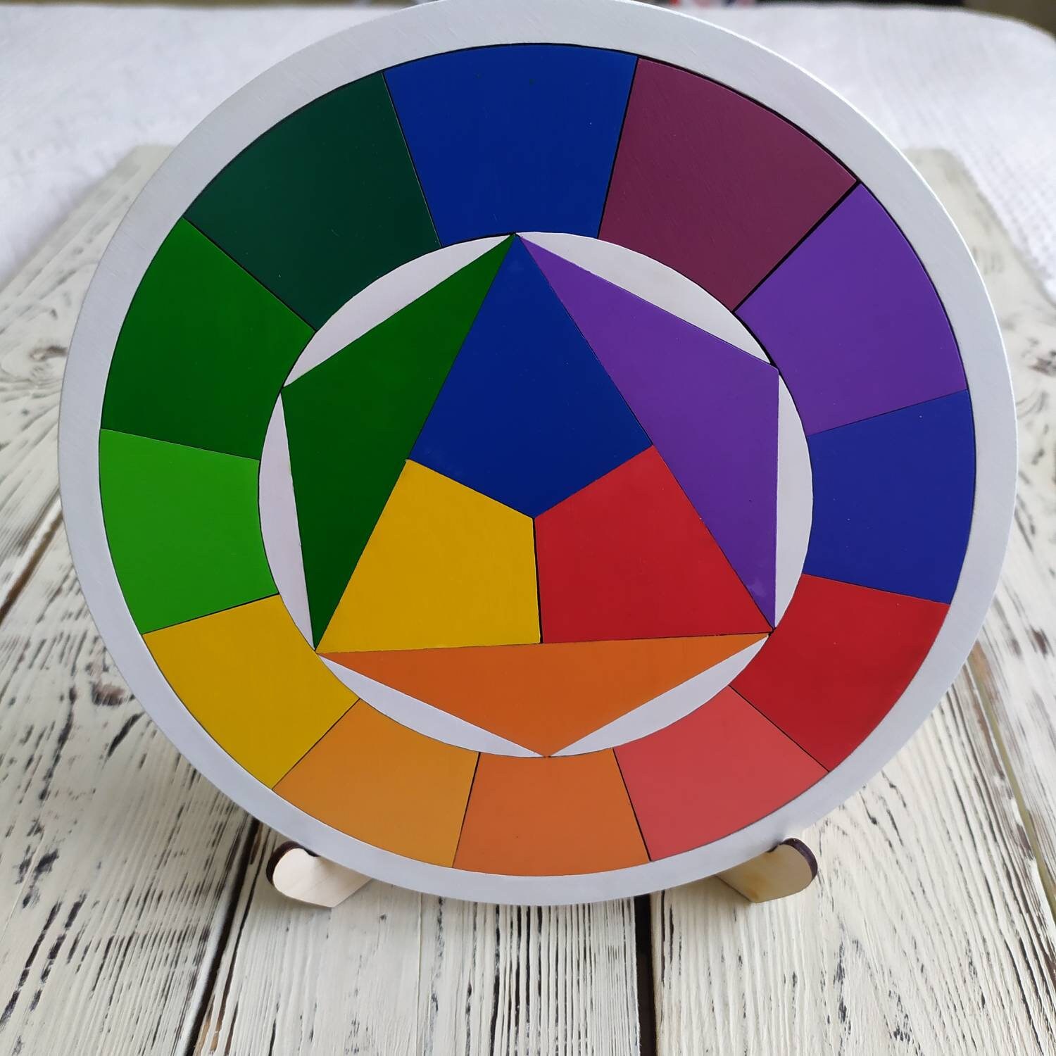 Itten circle puzzle rainbow color wooden puzzle kids Etsy