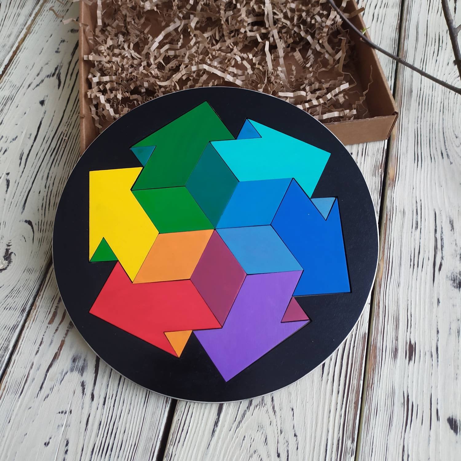 Wooden color puzzle The Color Wheel Puzzle Matching Game Etsy