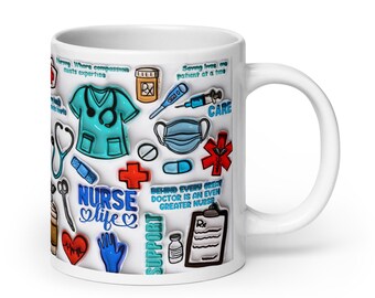 Nurse Mug with 3D Medical Tools Design, Appreciation Gift for Nurses!