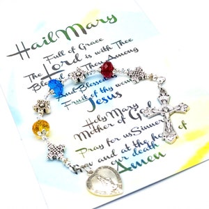 Hail Mary Pocket Chaplet, Hail Mary Devotion Chaplet, Three Hail Mary Novena, Hail Mary, Gift for her, my beaded gems,