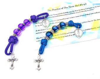 Hail Mary Pocket Chaplet, Hail Mary Devotion Chaplet, Three Hail Mary Novena, Hail Mary, Gift for her, my beaded gems,