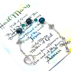 Hail Mary Pocket Chaplet, Hail Mary Devotion Chaplet, Three Hail Mary Novena, Hail Mary, Gift for her, my beaded gems,