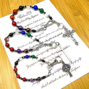 Psalm 23, The Lord is my shepherd, Psalm 23 Rosary, Natural Stone Prayer Beads, Religious gift, My Beaded Gems,