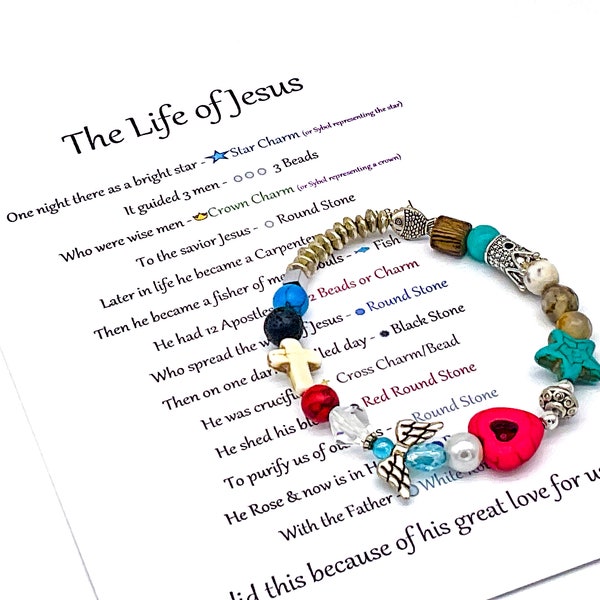 Jesus bead bracelet story Clearance