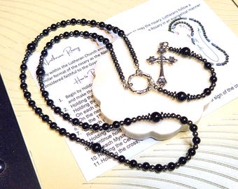 Handcrafted Lutheran Rosary - Natural Stone Prayer beads - MyBeadedGems