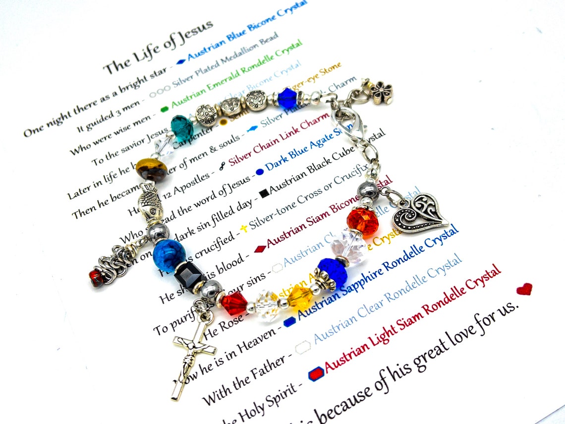 The Life of Jesus Jesus Story Bracelet Religious Story - Etsy