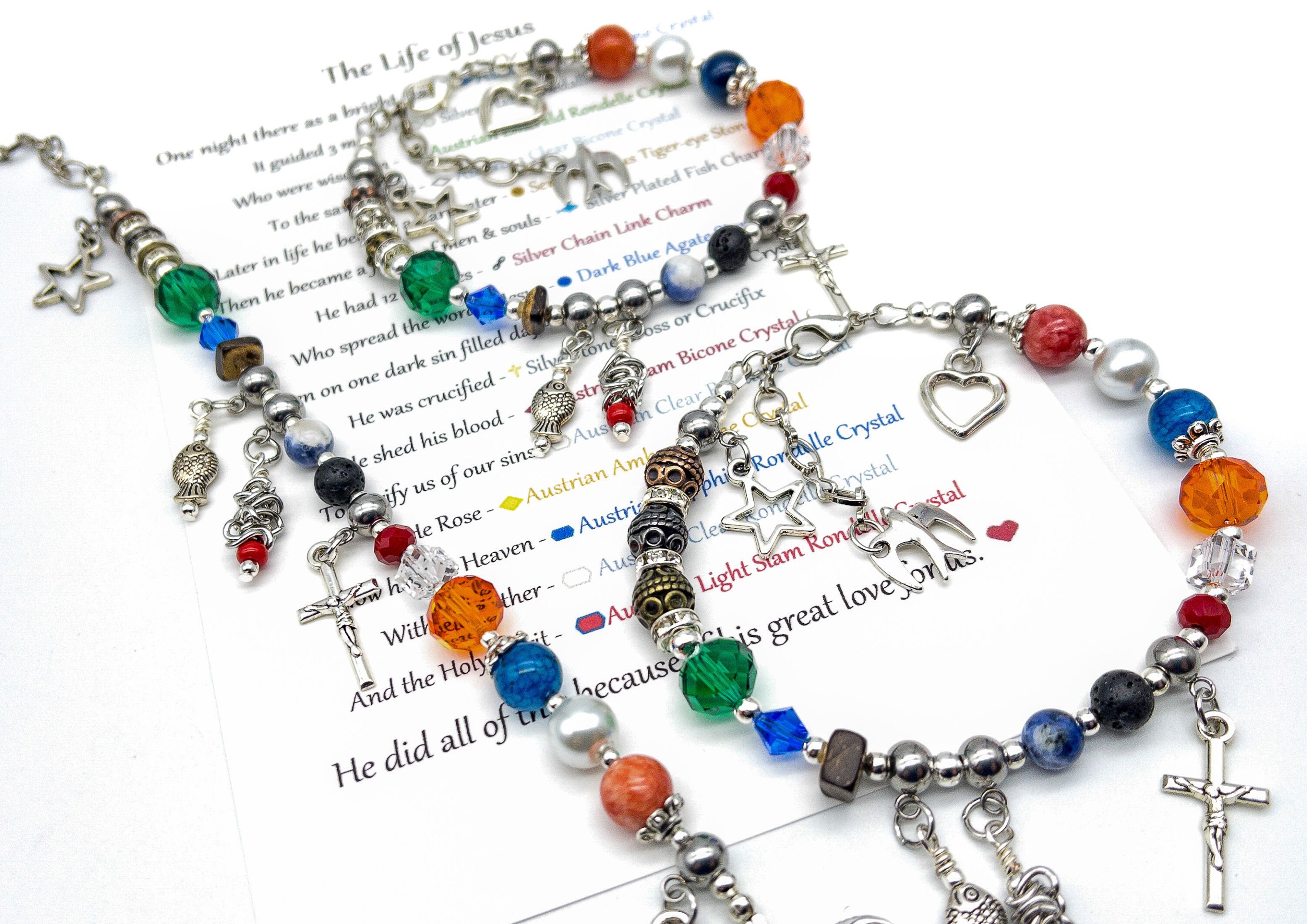Life of jesus inspirational charm bracelet sale