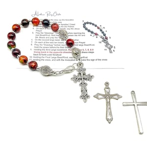 Lutheran 10mm Rosary Chaplet, Auto Loop,   Lutheran Gemstone Chaplet, Lutheran Pocket Rosary, Lutheran Gift, My Beaded Gems