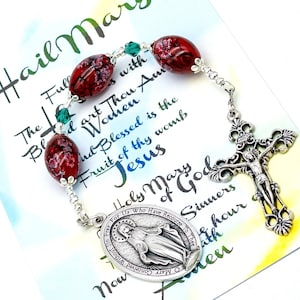 Hail Mary Pocket Chaplet, Hail Mary Devotion Chaplet, Three Hail Mary Novena, Hail Mary, Gift for her, my beaded gems,