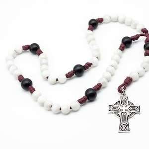 Lutheran, Paracord 95, Gemstone, Longworth Prayer Beads, Military Beads, Longworth, Paracord 95 Stone Rosary,  Lutheran Gift, My Beaded Gems