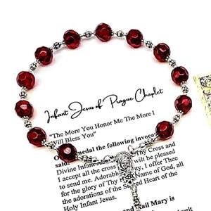 Chaplet of the Holy Infant Jesus, Infant Jesus of Prague Chaplet, Auto Chaplet, Religious Prayer Chaplet, Prayer Gift, My beaded gems