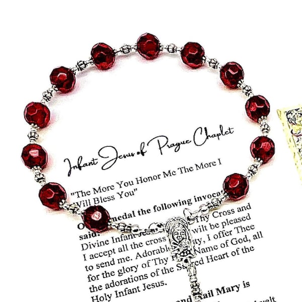 Chaplet of the Holy Infant Jesus, Infant Jesus of Prague Chaplet, Auto Chaplet, Religious Prayer Chaplet, Prayer Gift, My beaded gems