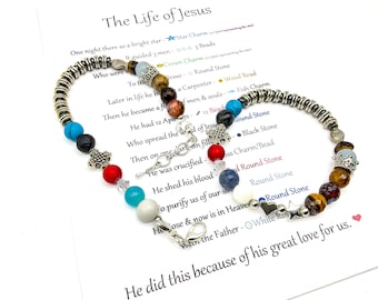 The Life of Jesus, the Story of Jesus, Charm Bracelet, Christian Story ...