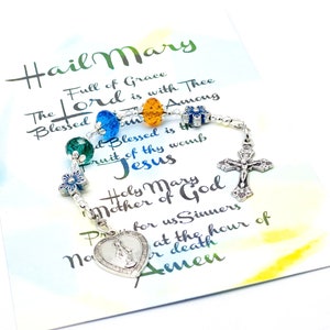 Hail Mary Pocket Chaplet, Hail Mary Devotion Chaplet, Three Hail Mary Novena, Hail Mary, Gift for her, my beaded gems,