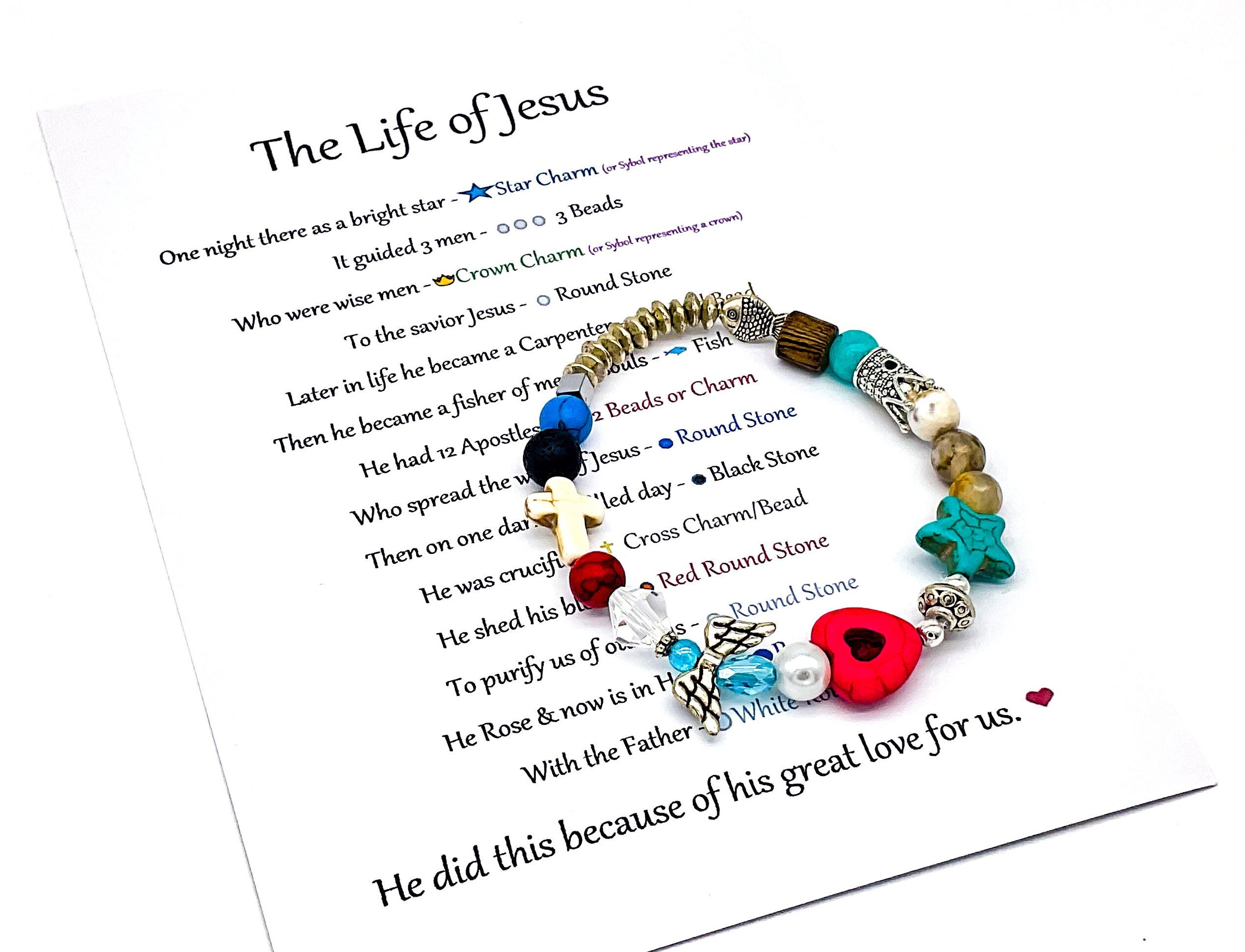 Life of jesus inspirational clearance charm bracelet