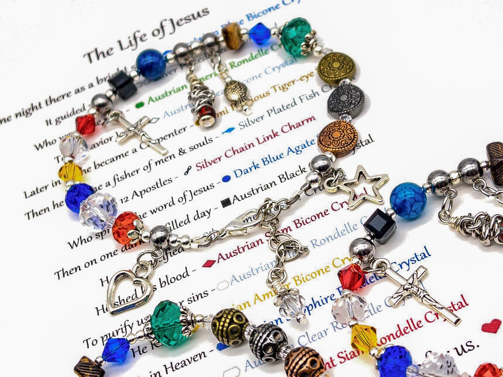 The Life of Jesus the Story of Jesus Charm Bracelet Christian Story Bracelet Christian Jewelry Religious Gift My Beaded Gems Etsy