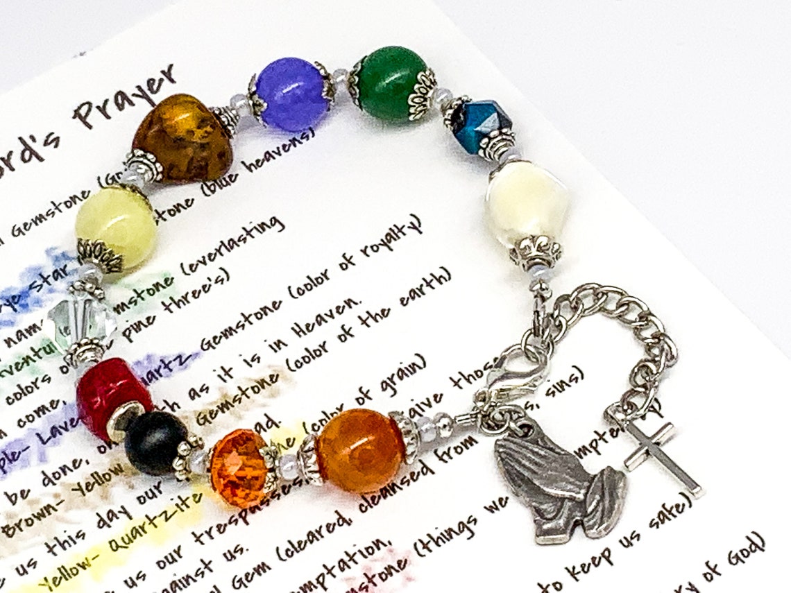 The Lords Prayer Religious Prayer Bracelet the Lords Prayer Etsy