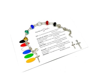 Salvation Bracelet, Austrian Crystal, Crystal Salvation Bracelet, Crystal Religious Bracelet, Religious Bracelet, My Beaded Gems