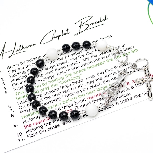 Lutheran Rosary, Chaplet, Bracelet, Lutheran Gemstone Bracelet, Lutheran Pocket Rosary, Lutheran Gift, My Beaded Gems