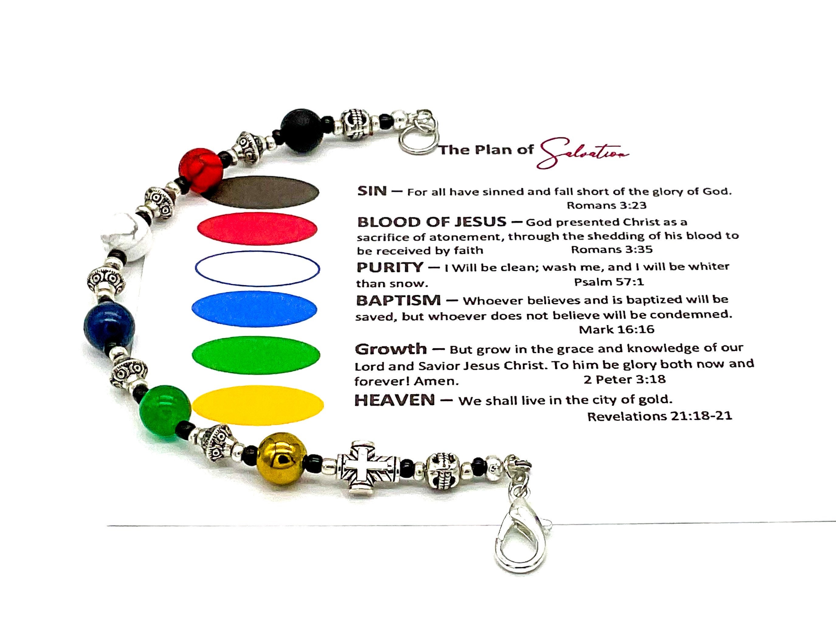 Salvation Prayer Bracelet, Natural Stone Salvation Bracelet, Religious Bracelet, My Beaded Gems, Religious Gift