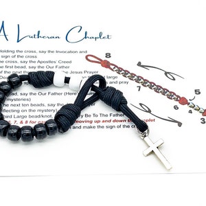 Lutheran Rosary, Lutheran Paracord Pocket Rosary, Military Beads, Lutheran Prayer Beads, Prayer Beads, Lutheran Gift, My Beaded Gems