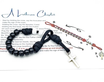 Lutheran Rosary, Lutheran Paracord Pocket Rosary, Military Beads, Lutheran Prayer Beads, Prayer Beads, Lutheran Gift, My Beaded Gems