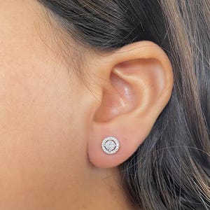Sterling Silver 925 Stud Earrings – Solitaire Zirconia Earrings for Women, Classic Minimalist Jewelry, Gift for Her