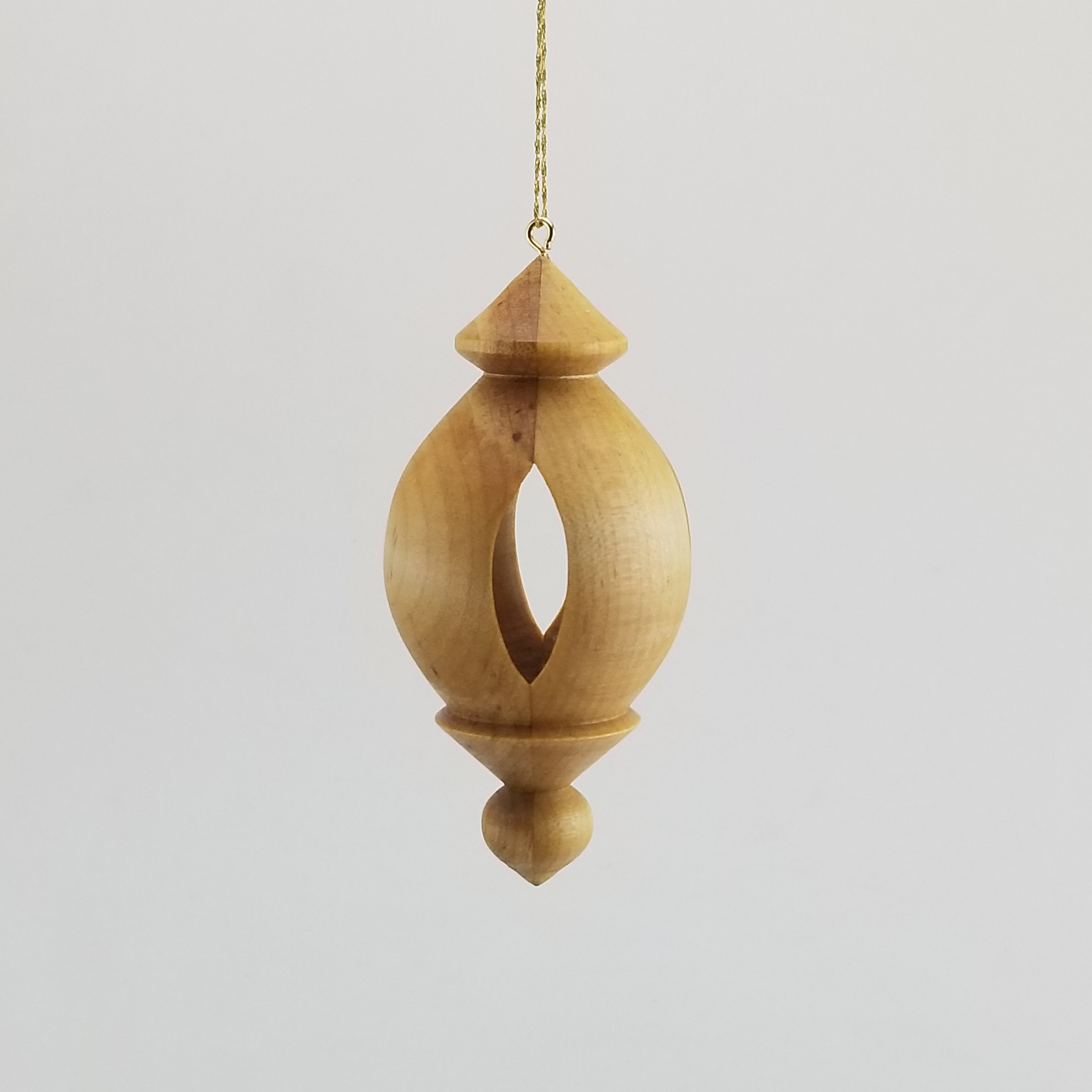 Hand made hollow wooden Christmas ornament