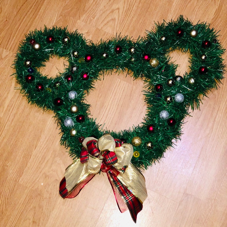 Mickey Mouse Lighted Christmas Wreath Etsy