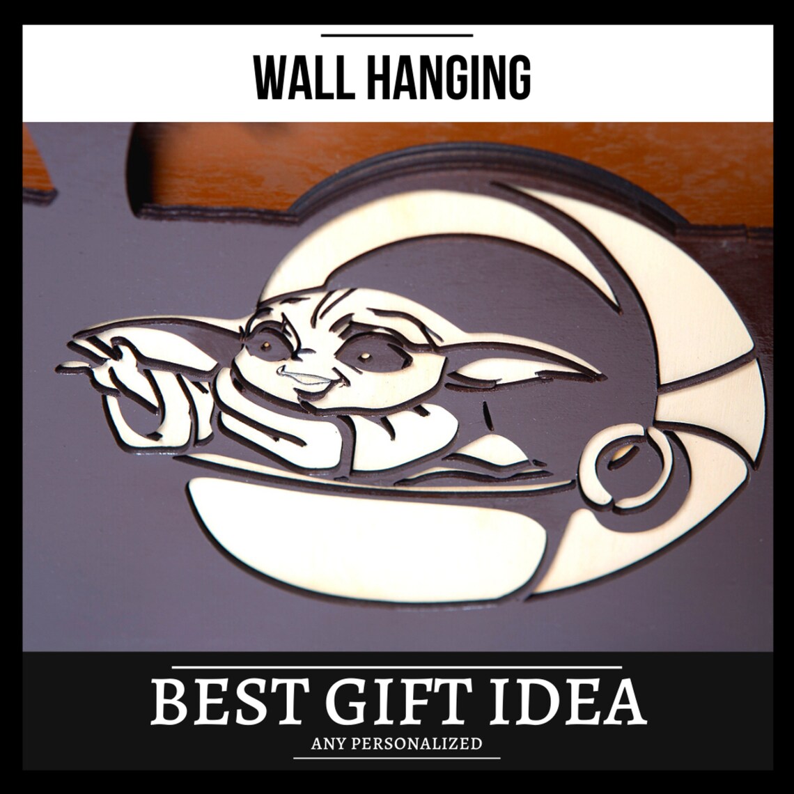 Baby Yoda Wall Hanging Home Decor Wood Decor Personalized Etsy