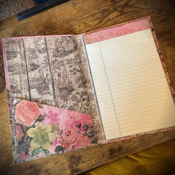 Notepad Folio Handmade Pocket Notes Folder 8.5x5.5 Etsy