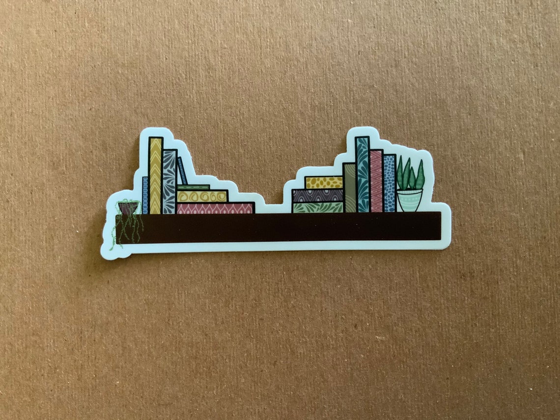 Bookshelf Sticker Etsy