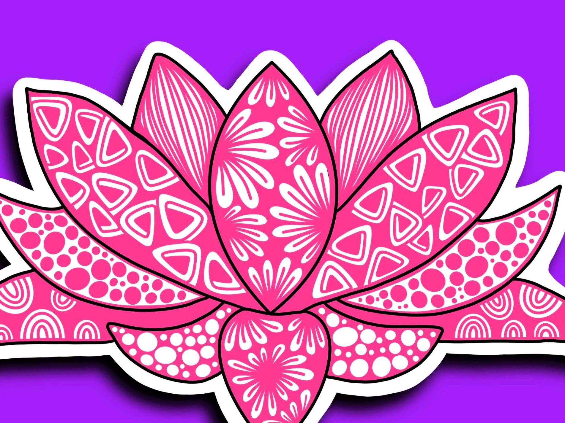 Sticker Lotus Lotus Flower Sticker - Etsy