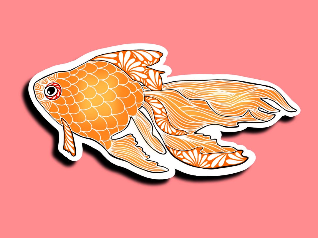 Fat Goldfish Sticker Goldfish Sticker! WATERPROOF - Etsy