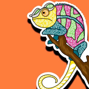 Naklejka kameleon! HOLOGRAFICZNY, WODOODPORNY